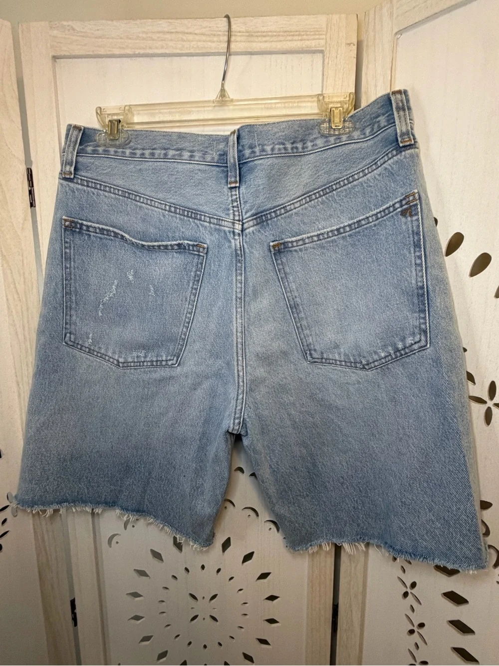 Madewell Essex Long Baggy Shorts Jorts in Londe Blue